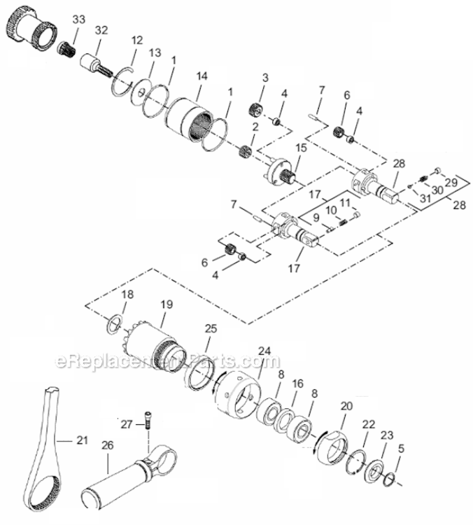 Page D Diagram and Parts List for 18CPE17D3B  Cleco Ratchet