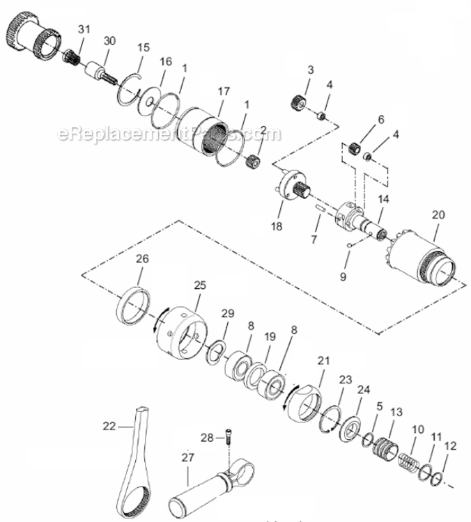 Page D Diagram and Parts List for 18CPE17Q  Cleco Ratchet