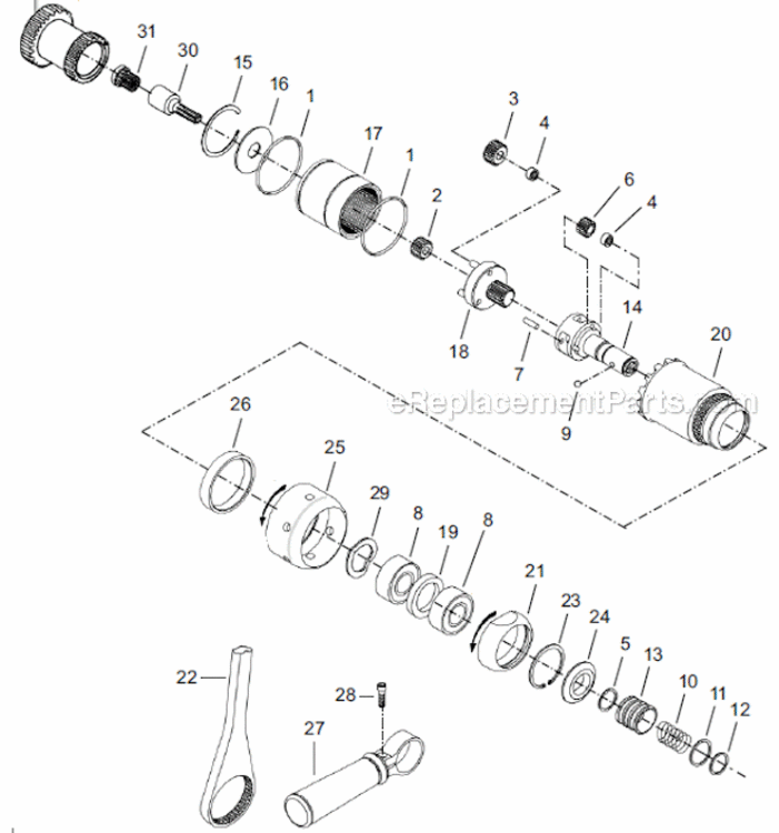 Page C Diagram and Parts List for 18CSE12Q  Cleco Ratchet
