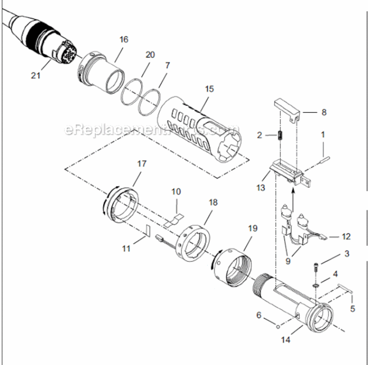 Page A Diagram and Parts List for 18EA28AM3B  Cleco Ratchet