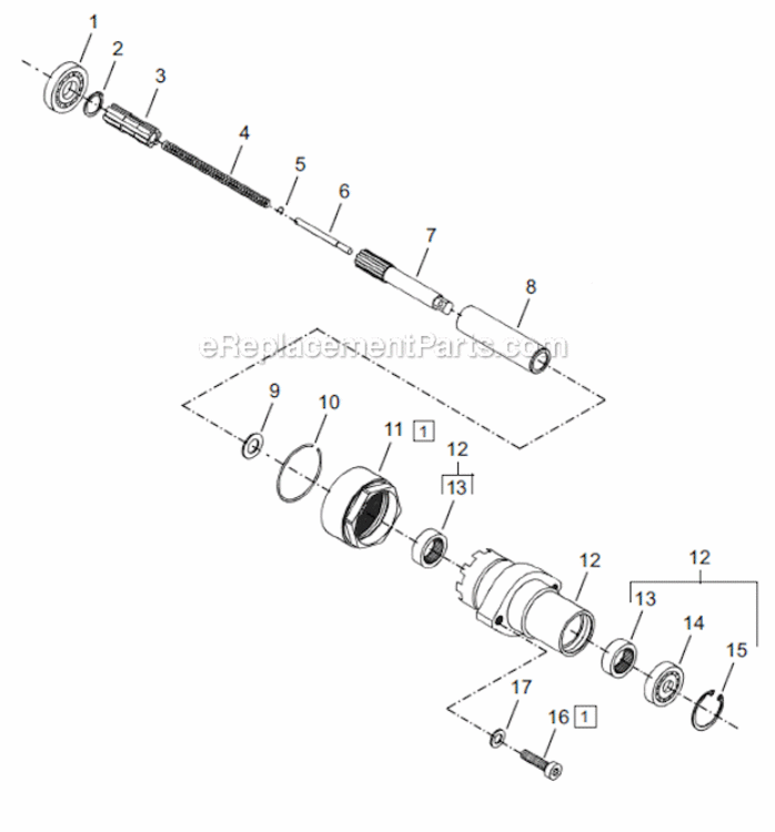 Page D Diagram and Parts List for 18ES12ZA  Cleco Ratchet