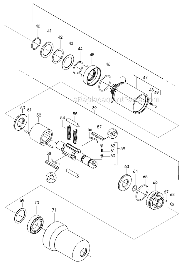 Page B Diagram and Parts List for 20PHL703  Cleco Ratchet