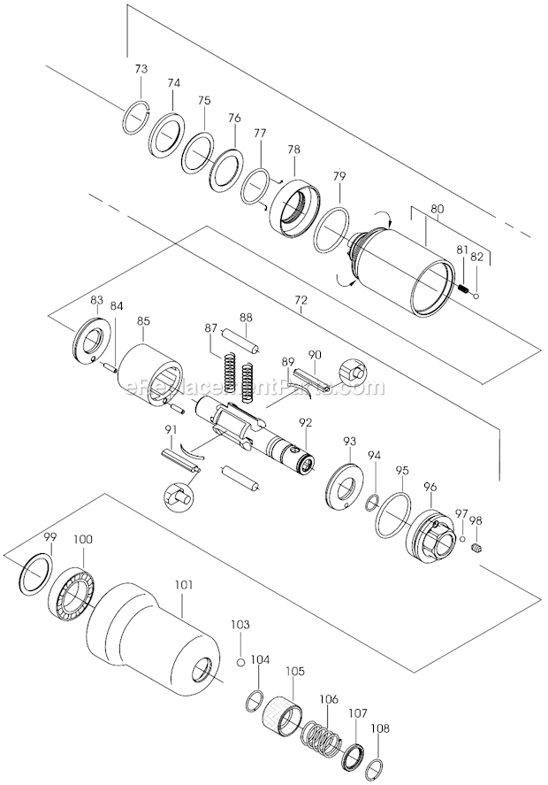 Page C Diagram and Parts List for 20PHL703  Cleco Ratchet