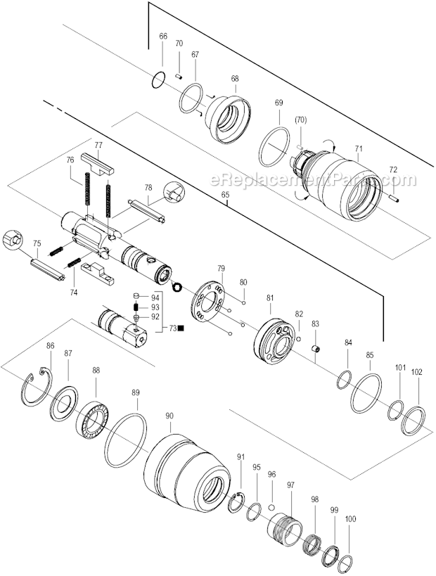 Page D Diagram and Parts List for 20PTHD753  Cleco Ratchet