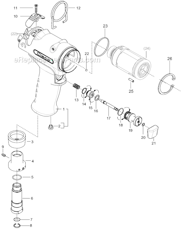 Page A Diagram and Parts List for 20PTHD75Q  Cleco Ratchet