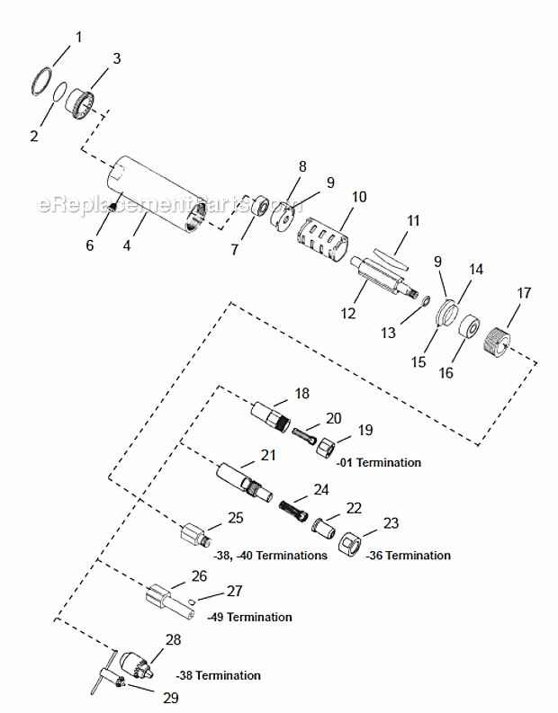 Page A Diagram and Parts List for 21-1900  Cleco Power Motor