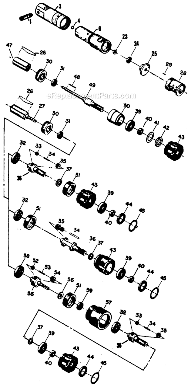 Page A Diagram and Parts List for 21MFN901M  Cleco Power Motor