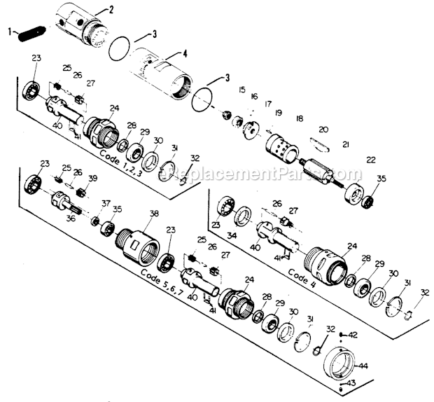 Page A Diagram and Parts List for 21MRR912M  Cleco Power Motor