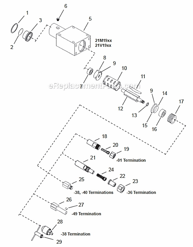 Page A Diagram and Parts List for 21V1940  Cleco Power Motor