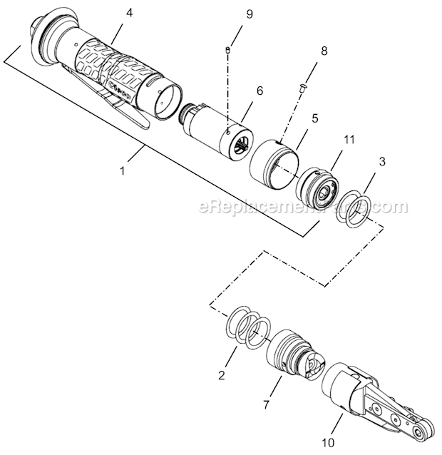 Page A Diagram and Parts List for 24NRS23H15-1  Cleco Ratchet