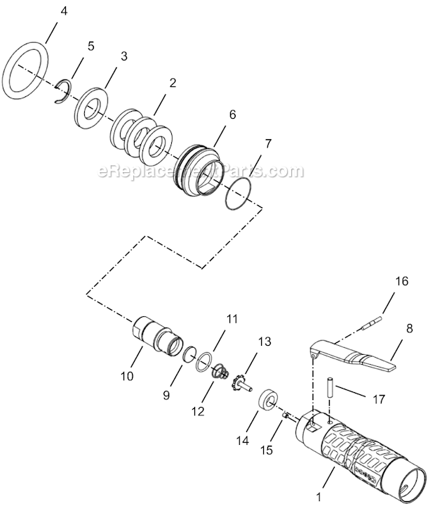 Page B Diagram and Parts List for 24NRS24H16-1  Cleco Ratchet