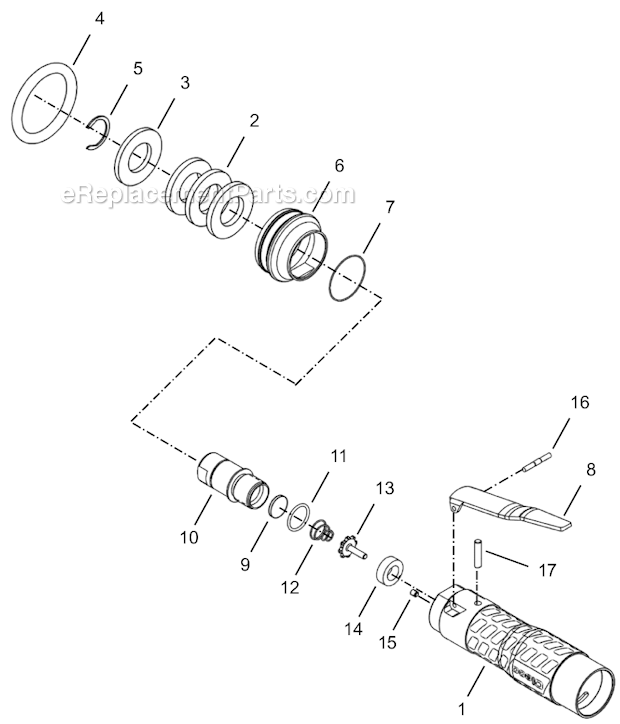 Page B Diagram and Parts List for 24NRS39H37-1  Cleco Ratchet
