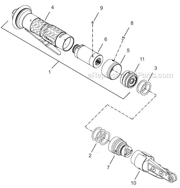 Page A Diagram and Parts List for 24NRS52H37-1  Cleco Ratchet