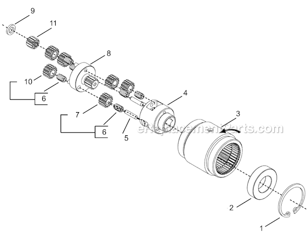 Page B Diagram and Parts List for 24RTA30T3MG00  Cleco Ratchet