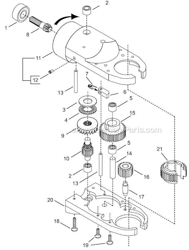 Page D Diagram and Parts List for 24RTA30T3MG00  Cleco Ratchet