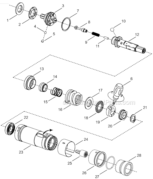 Page C Diagram and Parts List for 24RTA30T3MM00  Cleco Ratchet