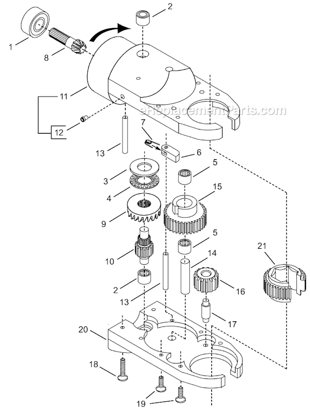 Page D Diagram and Parts List for 24RTA30T3MM00  Cleco Ratchet