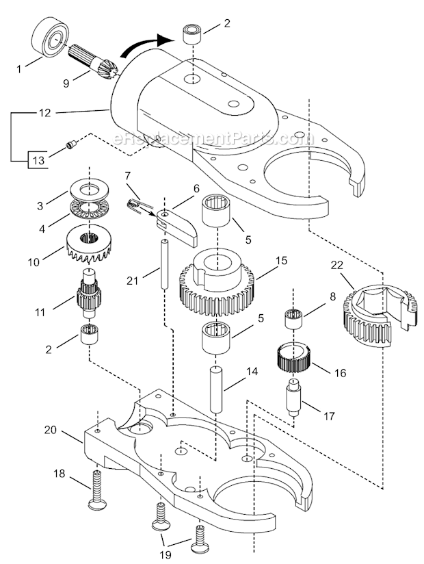 Page D Diagram and Parts List for 24RTA40T4EK00  Cleco Ratchet