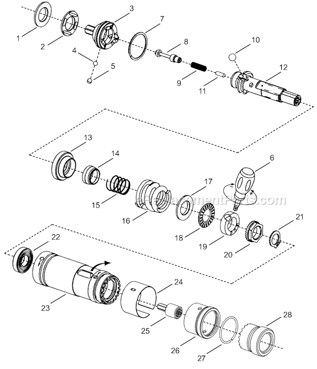 Page C Diagram and Parts List for 24RTA40T4EM00  Cleco Ratchet