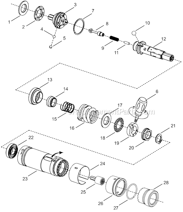 Page C Diagram and Parts List for 24RTA40T4MU00  Cleco Ratchet