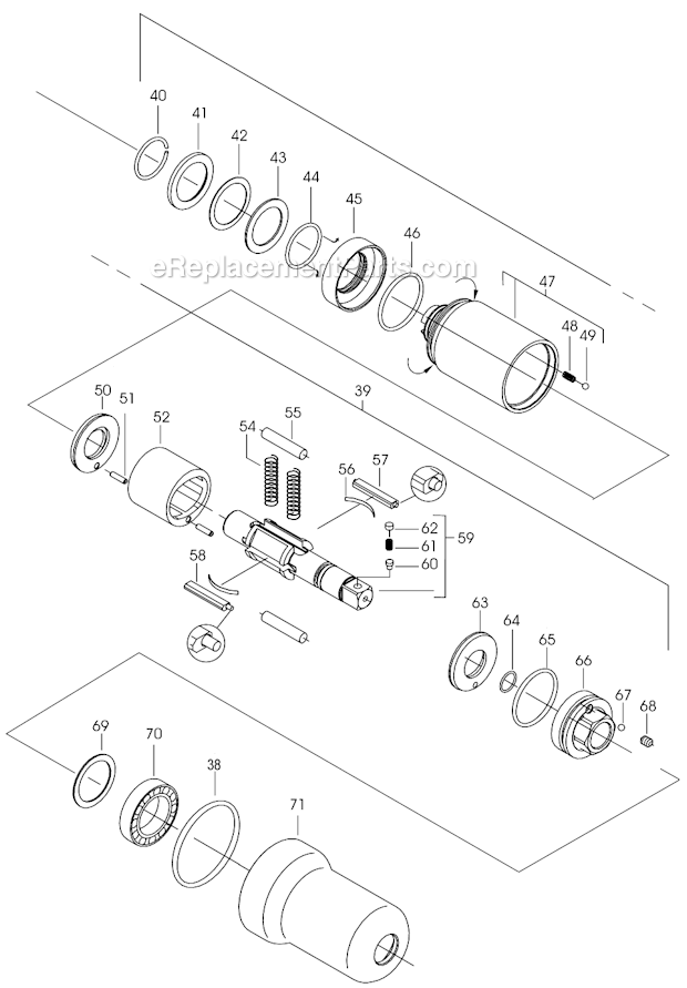 Page B Diagram and Parts List for 30PHL70Q  Cleco Ratchet