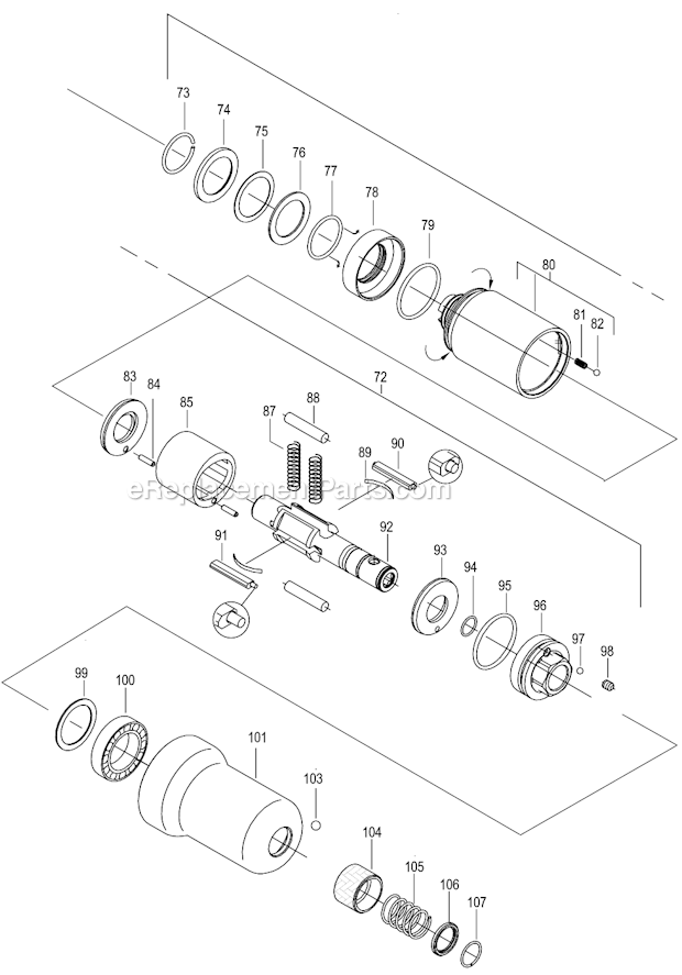 Page C Diagram and Parts List for 30PHL70Q  Cleco Ratchet