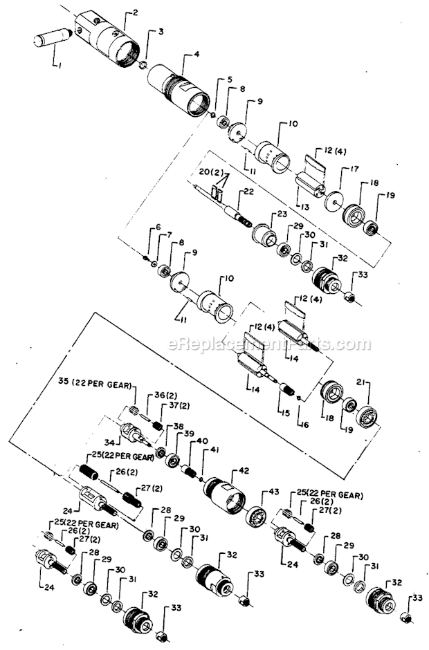 Page A Diagram and Parts List for 31MFN902M  Cleco Power Motor