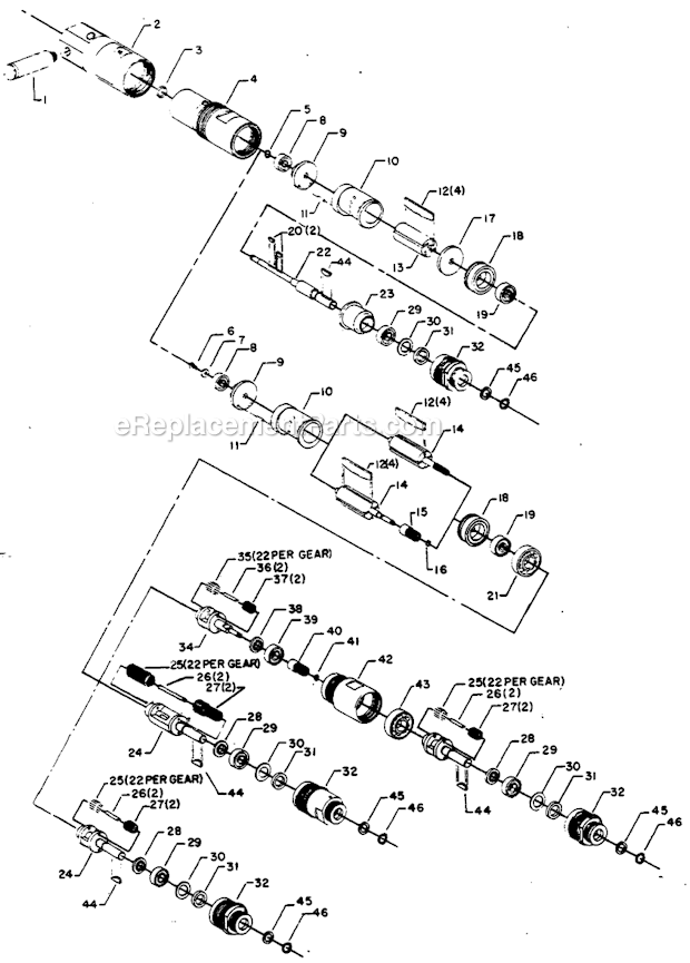 Page A Diagram and Parts List for 31MFN917M  Cleco Power Motor