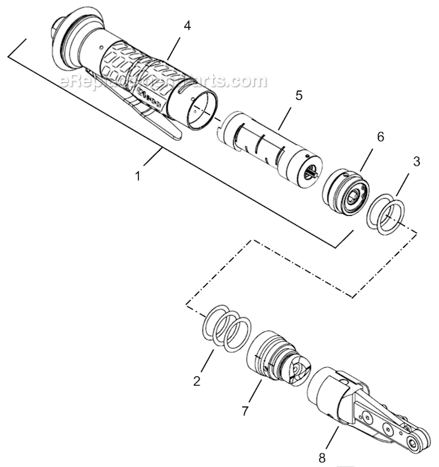 Page A Diagram and Parts List for 34NRS36H18-1  Cleco Ratchet