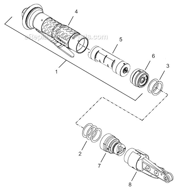 Page A Diagram and Parts List for 34NRS42H25-1  Cleco Ratchet