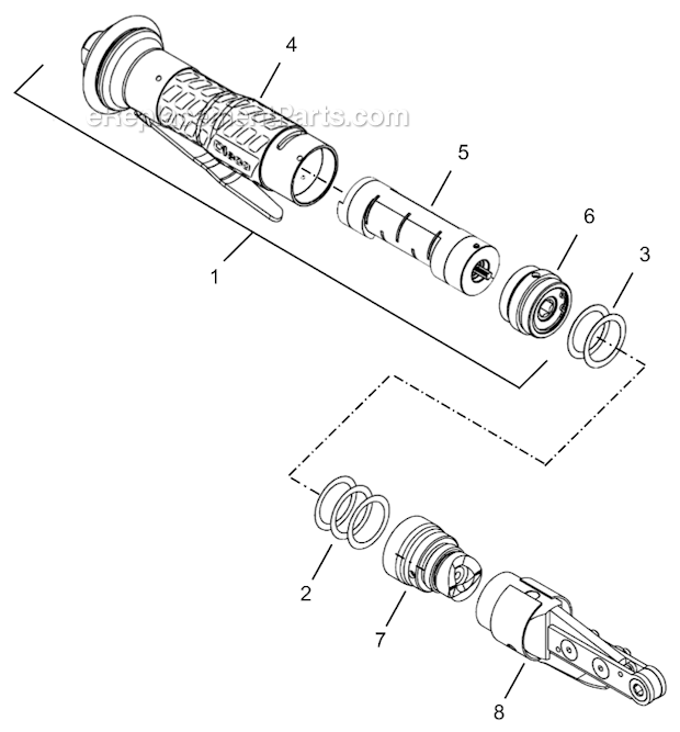 Page A Diagram and Parts List for 34NRS46H18-1  Cleco Ratchet