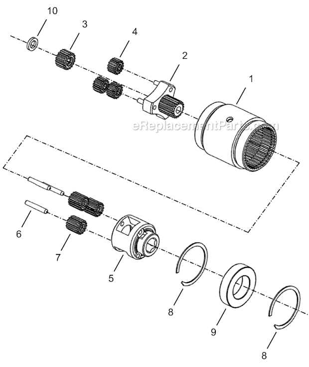 Page D Diagram and Parts List for 34NRS52H25-1  Cleco Ratchet
