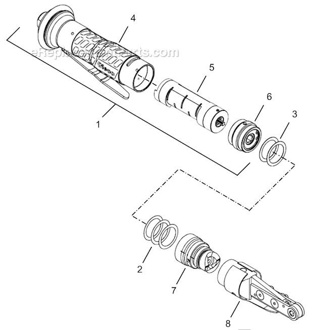 Page A Diagram and Parts List for 34NRS53H37-1  Cleco Ratchet