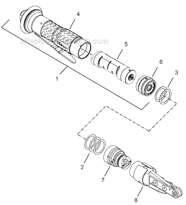 Page A Diagram and Parts List for 34NRS68H37-1  Cleco Ratchet