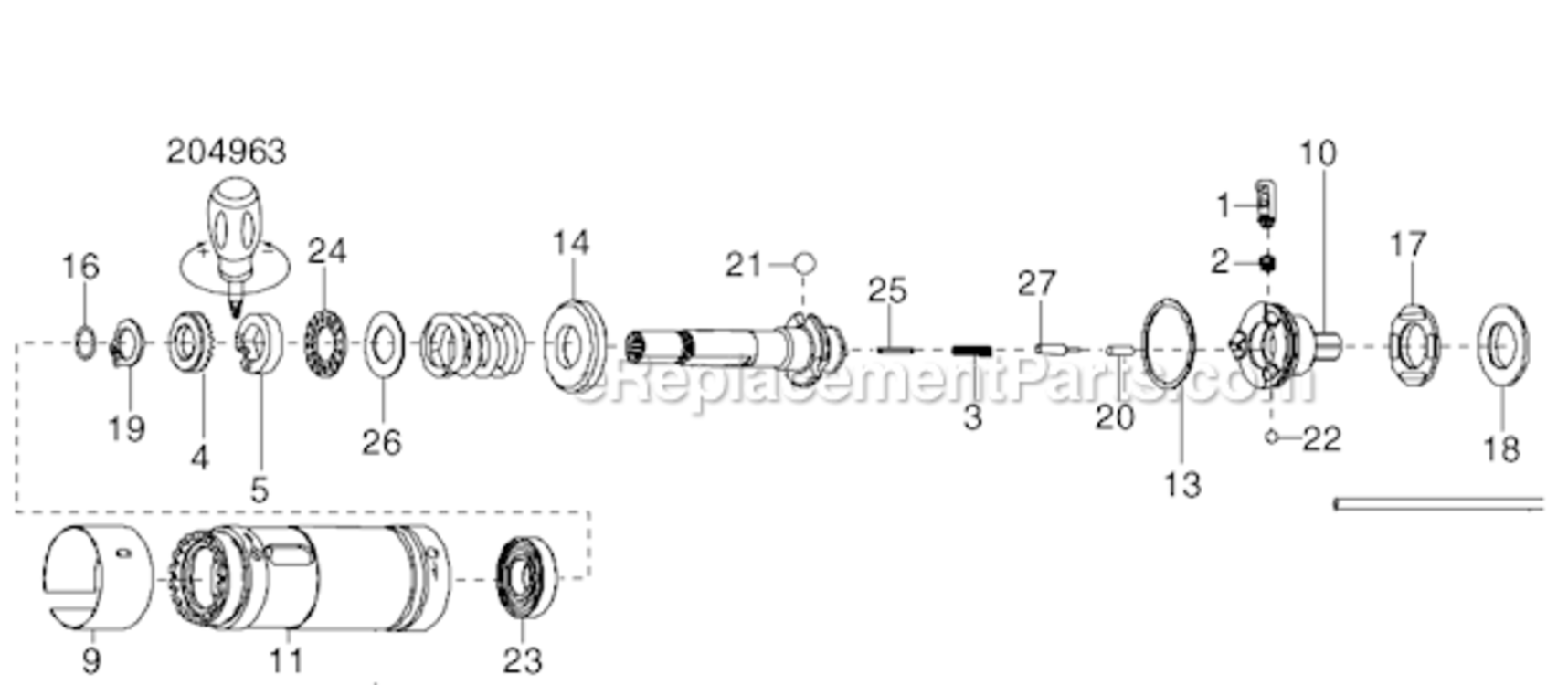 Page D Diagram and Parts List for 34RAA09F1MD00  Cleco Ratchet