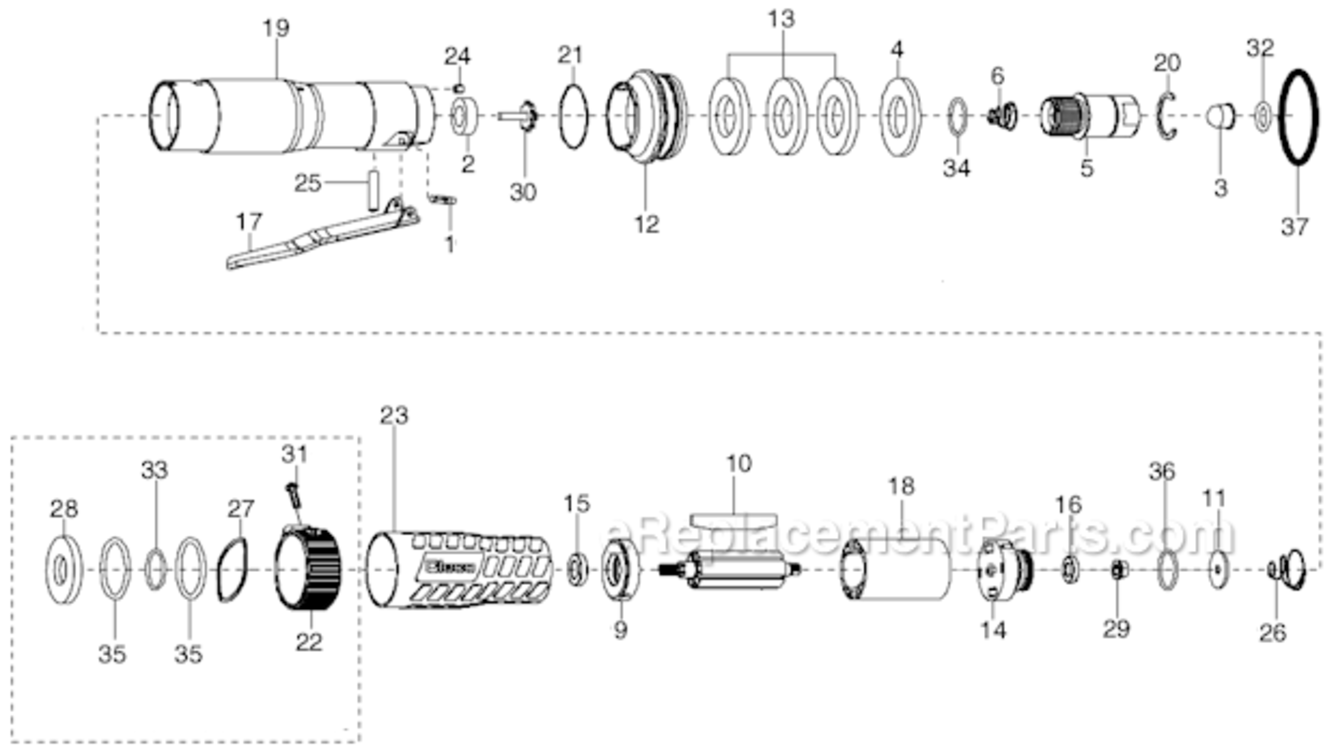 Page E Diagram and Parts List for 34RAA16F1MD00  Cleco Ratchet
