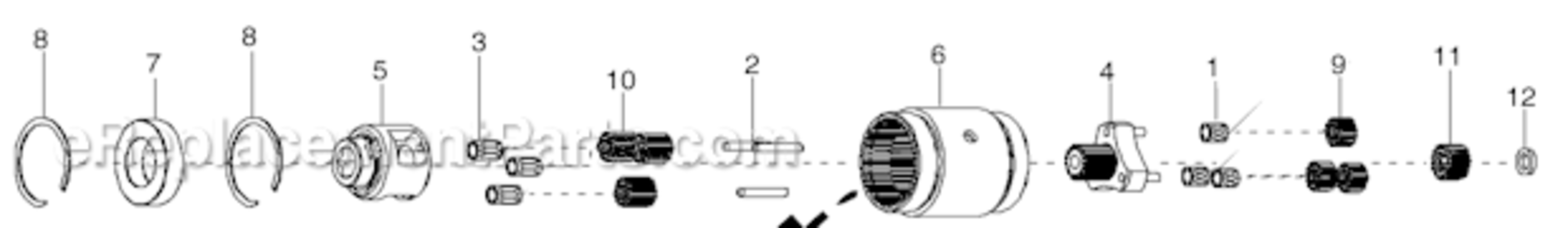 Page C Diagram and Parts List for 34RAA28F1MG00  Cleco Ratchet