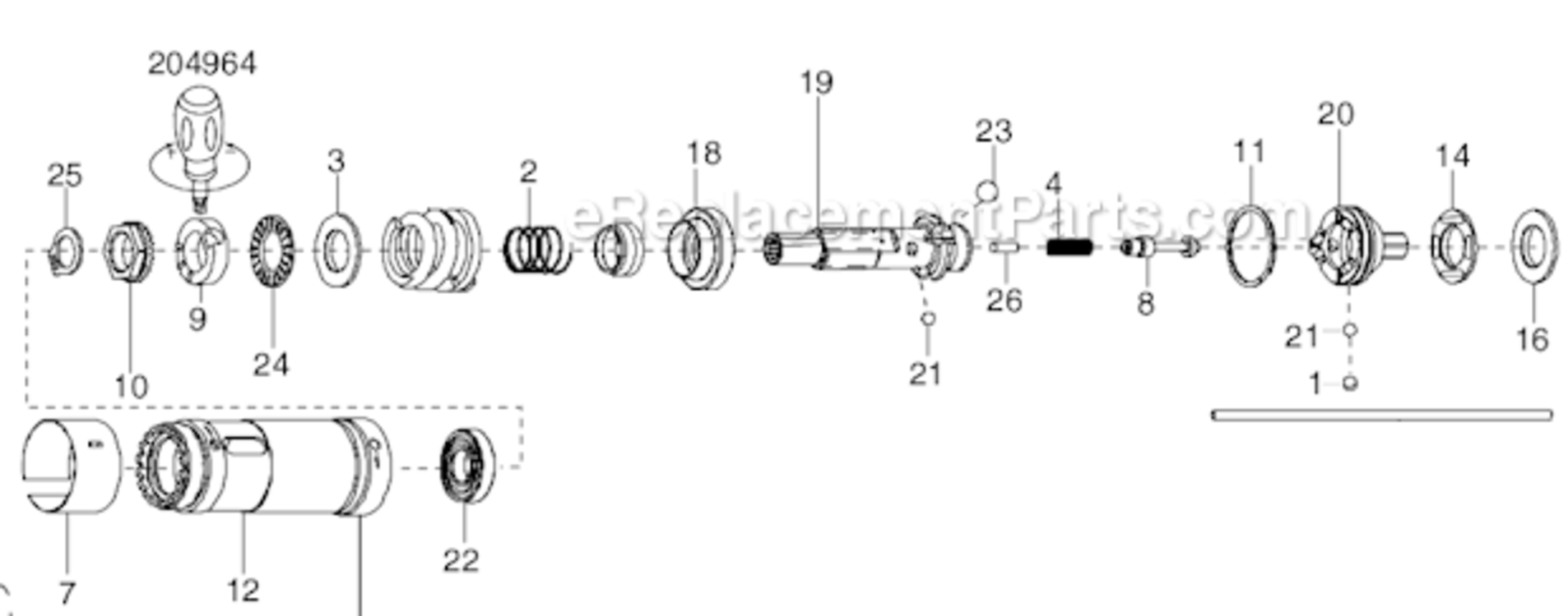 Page D Diagram and Parts List for 34RAA28F1MG00  Cleco Ratchet