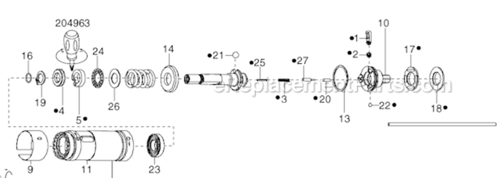 Page E Diagram and Parts List for 34RAA47F2MG00  Cleco Ratchet