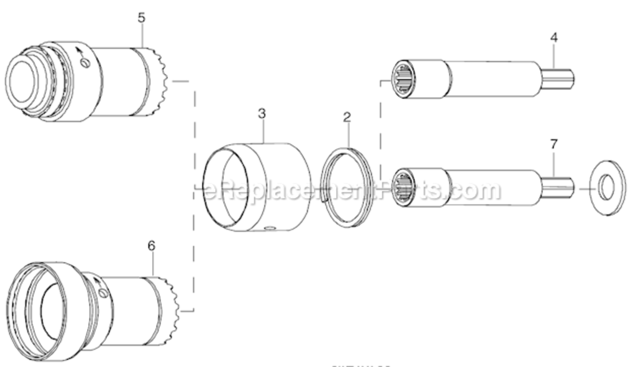 Page B Diagram and Parts List for 34RAA53F2MI00  Cleco Ratchet