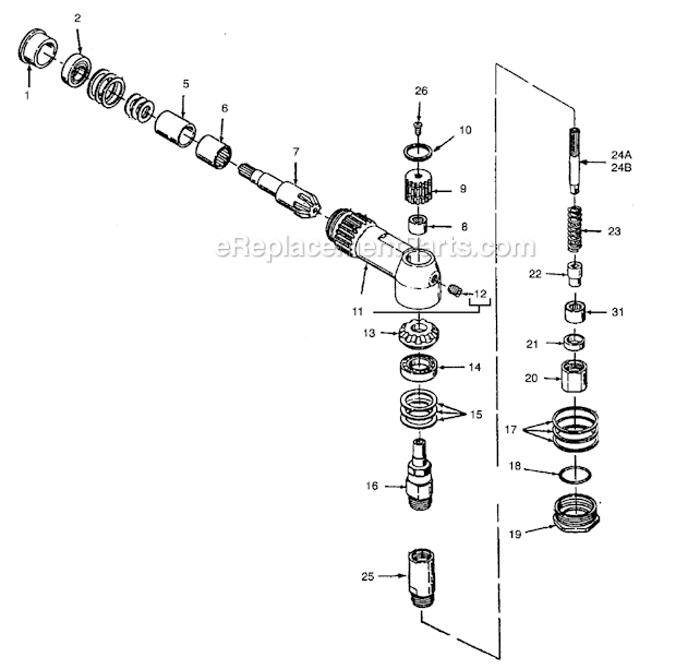 Page A Diagram and Parts List for 34RAA53H3MGFM5  Cleco Ratchet