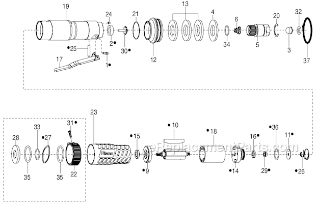 Page F Diagram and Parts List for 34RAA67H3MIFMA  Cleco Ratchet