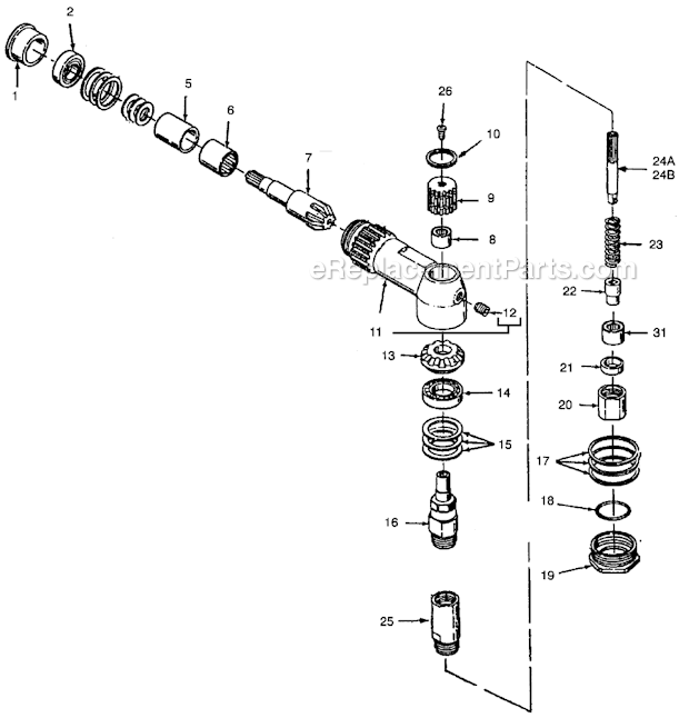 Page A Diagram and Parts List for 34RAA94H3MLFMB  Cleco Ratchet