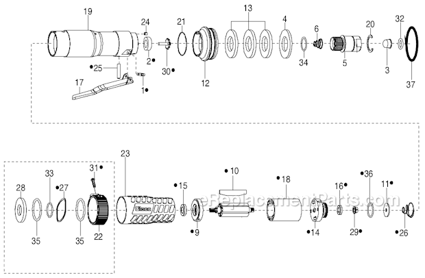 Page F Diagram and Parts List for 34RAA94H3MLFMB  Cleco Ratchet