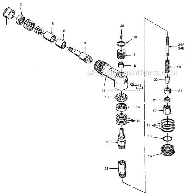 Page A Diagram and Parts List for 34RAS103H3MOFMD  Cleco Ratchet