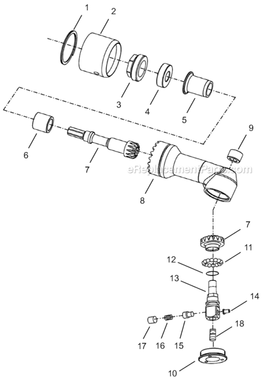 Page E Diagram and Parts List for 34RAS11AL3  Cleco Ratchet