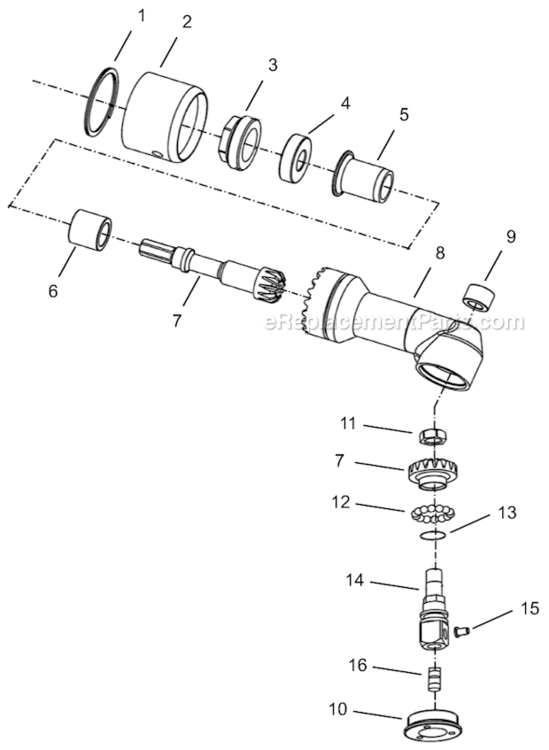 Page E Diagram and Parts List for 34RAS28AH3  Cleco Ratchet