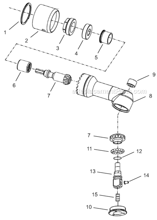 Page E Diagram and Parts List for 34RAS36AX3  Cleco Ratchet