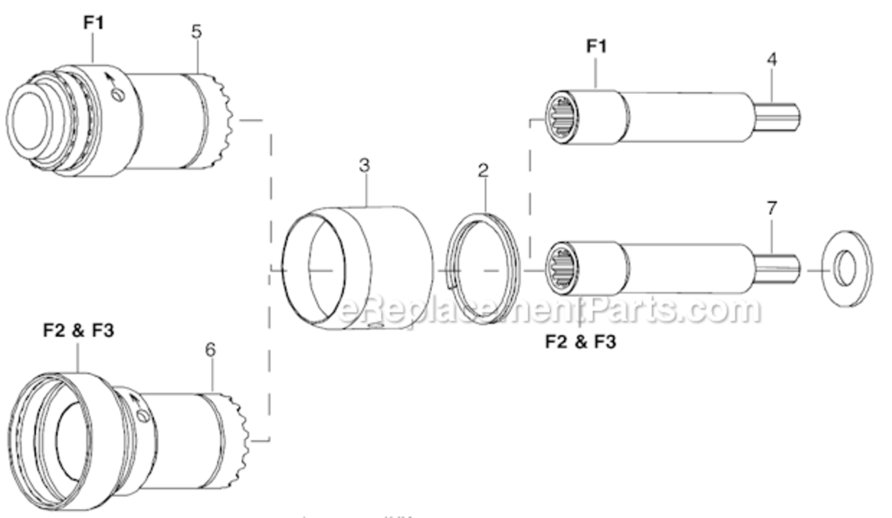 Page B Diagram and Parts List for 34RAS58F3MI00  Cleco Ratchet