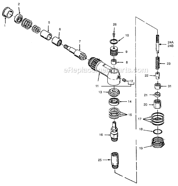 Page A Diagram and Parts List for 34RAS58H3MGFM5  Cleco Ratchet